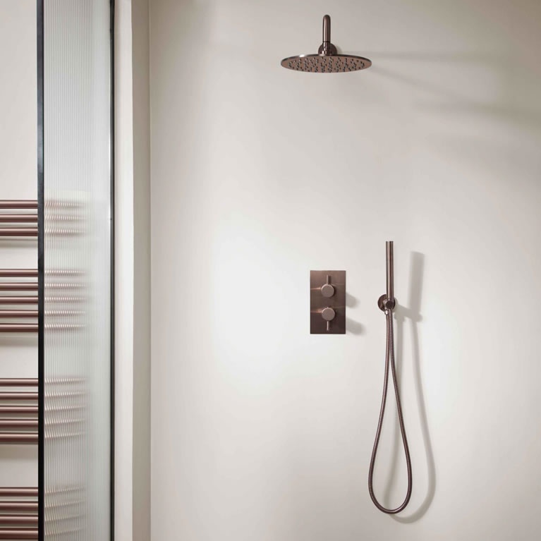 JTP Vos Brushed Bronze Shower Handset Kit | Sanctuary Bathrooms